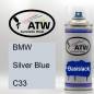 Preview: BMW, Silver Blue, C33: 400ml Sprühdose, von ATW Autoteile West.